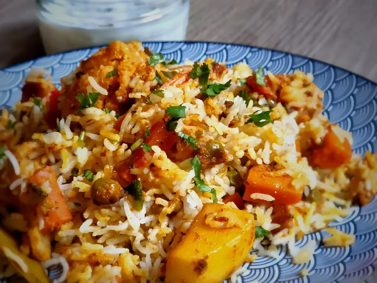 Veg biryani, dinner